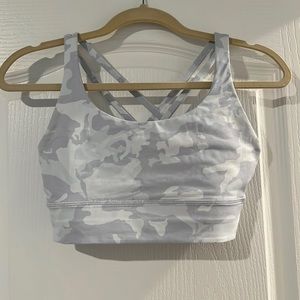 Lululemon Energy Bra Longline - White Camo Size 8